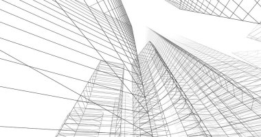 şehir mimarisi ve binalar 3D çizimi 