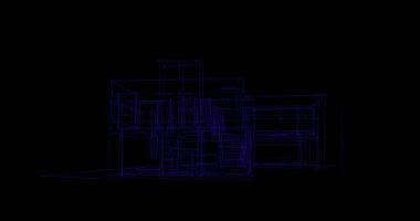 Binanın mimari 3d çizim çizim ev