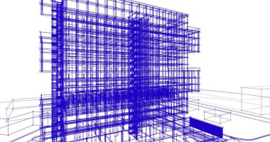 mimari çizimleri 3B illüstrasyon - illüstrasyon