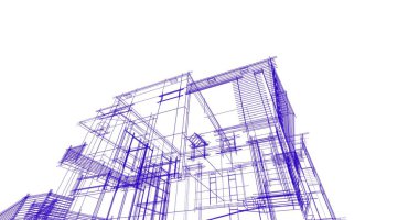 Ev kavramı kroki 3d çizim