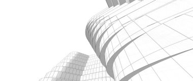 mimari çizimleri 3B illüstrasyon - illüstrasyon