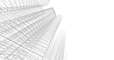 şehir mimarisi ve binalar 3D çizimi 