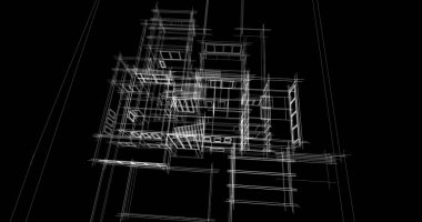 Ev kavramı kroki 3d çizim