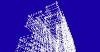 şehir mimarisi ve binalar 3D çizimi 