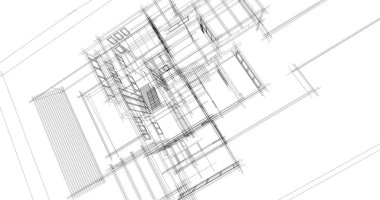 Ev kavramı kroki 3d çizim