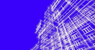 şehir mimarisi ve binalar 3D çizimi 