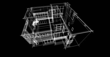 Ev kavramı kroki 3d çizim