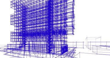 mimari çizimleri 3B illüstrasyon - illüstrasyon