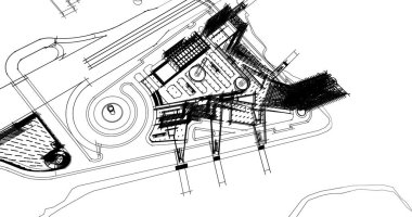 mimari çizimleri 3B illüstrasyon - illüstrasyon