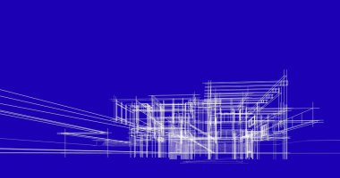 Ev kavramı kroki 3d çizim