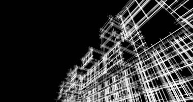 şehir mimarisi ve binalar 3D çizimi 