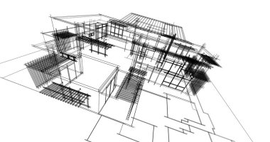 Ev kavramı kroki 3d çizim