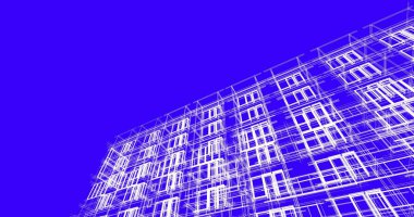 şehir mimarisi ve binalar 3D çizimi 