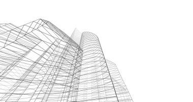 şehir mimarisi ve binalar 3D çizimi 