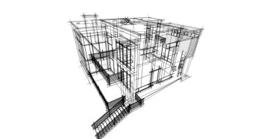 Ev kavramı kroki 3d çizim