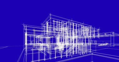Ev kavramı kroki 3d çizim