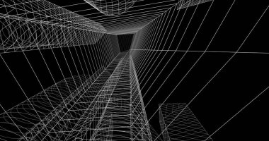 şehir mimarisi ve binalar 3D çizimi 