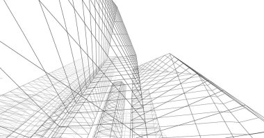 şehir mimarisi ve binalar 3D çizimi 