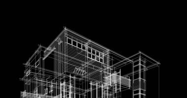 Ev kavramı kroki 3d çizim