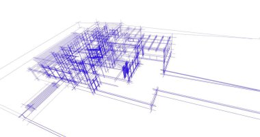 Ev kavramı kroki 3d çizim