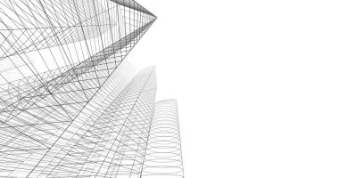 şehir mimarisi ve binalar 3D çizimi 