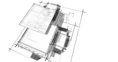 Ev kavramı kroki 3d çizim