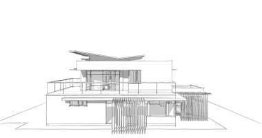 Ev kavramı kroki 3d çizim