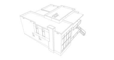 Arkaplanda mimari bina 3d illüstrasyon,