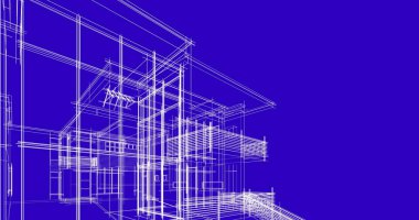 Ev kavramı kroki 3d çizim