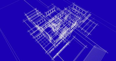 Ev kavramı kroki 3d çizim