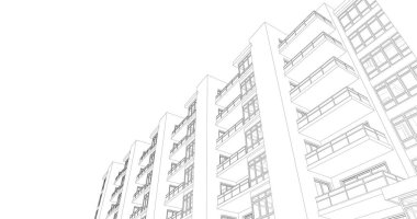 Ev kavramı kroki 3d çizim