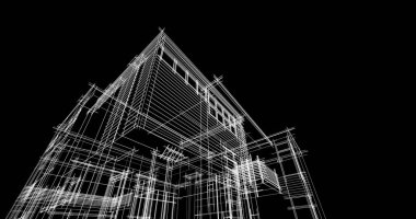 Ev kavramı kroki 3d çizim