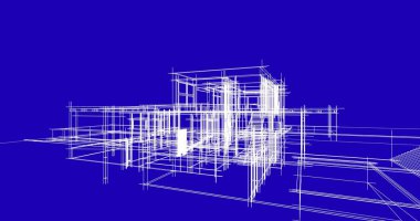 Ev kavramı kroki 3d çizim