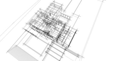 Ev kavramı kroki 3d çizim