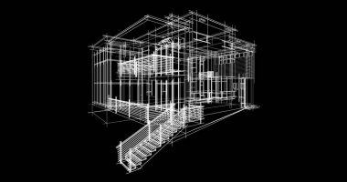 Ev kavramı kroki 3d çizim