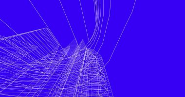 şehir mimarisi ve binalar 3D çizimi 