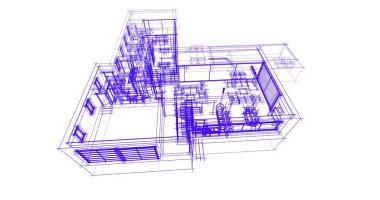 Ev kavramı kroki 3d çizim