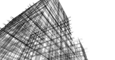 mimari çizimleri 3B illüstrasyon - illüstrasyon