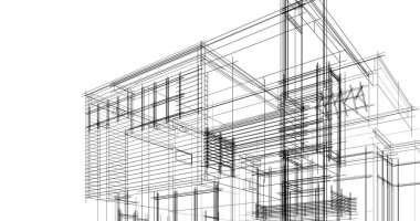 Ev kavramı kroki 3d çizim