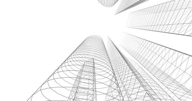 şehir mimarisi ve binalar 3D çizimi 