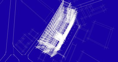 mimari çizimleri 3B illüstrasyon - illüstrasyon