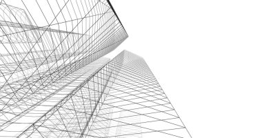 şehir mimarisi ve binalar 3D çizimi 