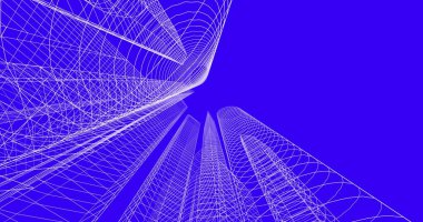 şehir mimarisi ve binalar 3D çizimi 