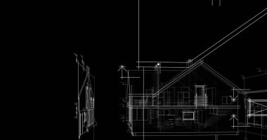 mimari çizimleri 3B illüstrasyon - illüstrasyon