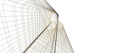 mimari çizimleri 3B illüstrasyon - illüstrasyon