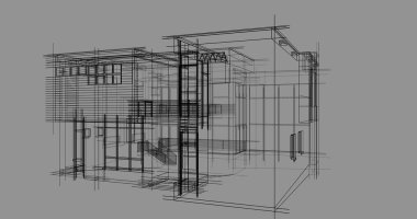 Ev kavramı kroki 3d çizim