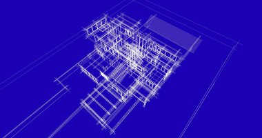 Ev kavramı kroki 3d çizim