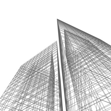 şehir mimarisi ve binalar 3D çizimi 