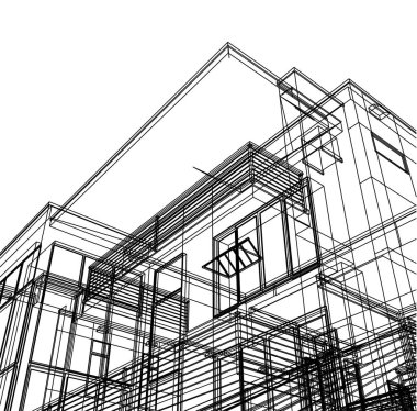 Ev kavramı kroki 3d çizim