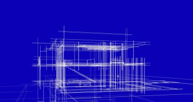 Ev kavramı kroki 3d çizim